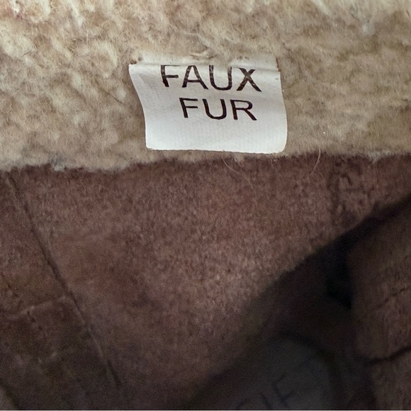 Sole Society 7.5 Brown Suede Faux Fur Lined Ankle Boots Cow Suede Cozy Winter - Picture 10 of 10